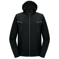 Little Donkey Andy Men's Snow Ski Jacket with Detachable Sleeves and Hood, Windproof Mountain Rain Jacket Black Size S