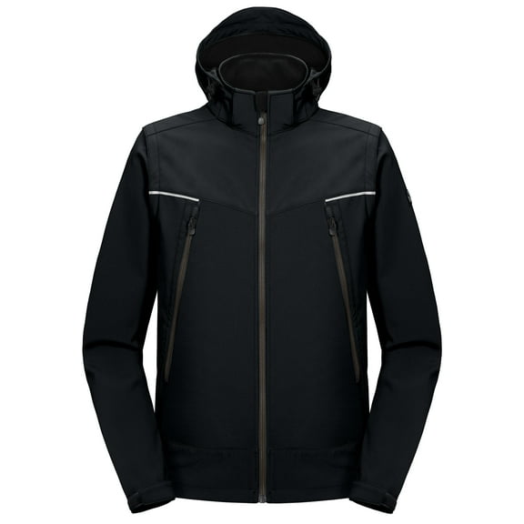 Little Donkey Andy Men's Snow Ski Jacket with Detachable Sleeves and Hood, Windproof Mountain Rain Jacket Black Size S