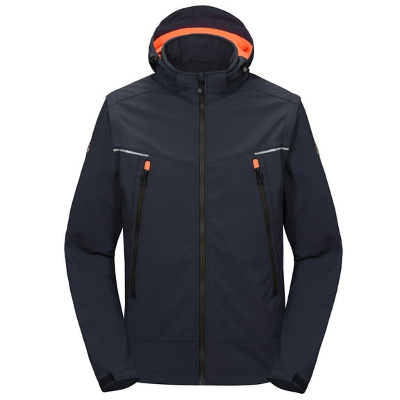 Little Donkey Andy Men's Snow Ski Jacket with Detachable Sleeves and Hood, Windproof Mountain Rain Jacket Blue Size M