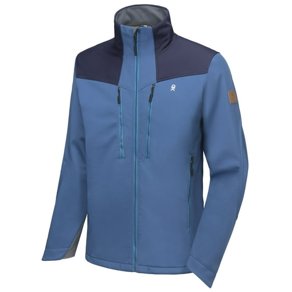 Little Donkey Andy Men's Softshell Grid Fleece Lined Hiking Jacket Water Repellent Lightweight Travel Running Blue L