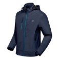 thumbnail image 1 of Little Donkey Andy Men's Softshell Jacket with Removable Hood, Fleece Lined and Water Repellent Deep Blue Size M, 1 of 7