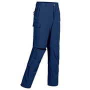 Little Donkey Andy Mens Stretch Convertible Pants, Zip-Off Quick-Dry Hiking Pants, UV Protection, Lightweight Blue Size XL