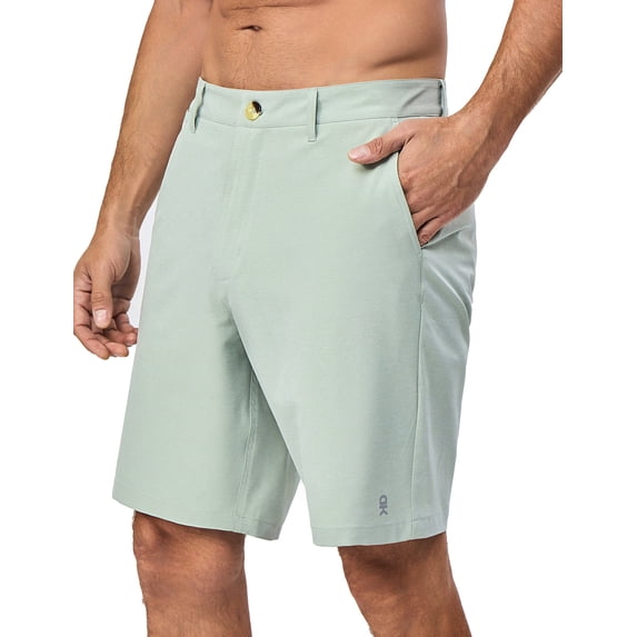 Little Donkey Andy Men's Stretch Shorts 9 Inch Inseam Bermuda with 4 Pockets for Travel Glacier Green XXL