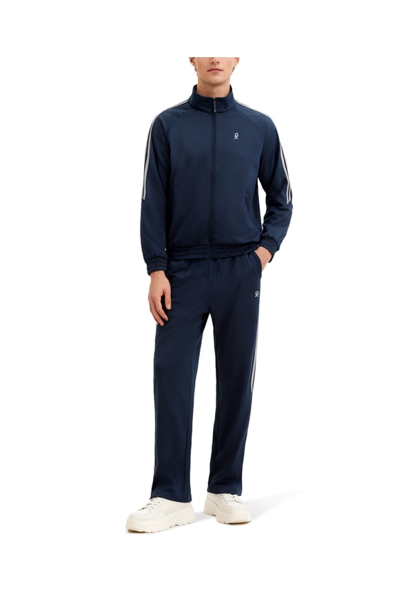 Men's Tracksuit Set 2 Piece Long Sleeve Jogging Track Suit Athletic Running Casual Sweatsuit Dark Blue 2XL