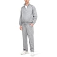 thumbnail image 1 of Men's 2Pc Full Zip Tracksuit, 4 Way Stretch with Reflective Stripes & Zipper Pockets, Straight Leg for Golf Running Gym Light Gray XL, 1 of 8