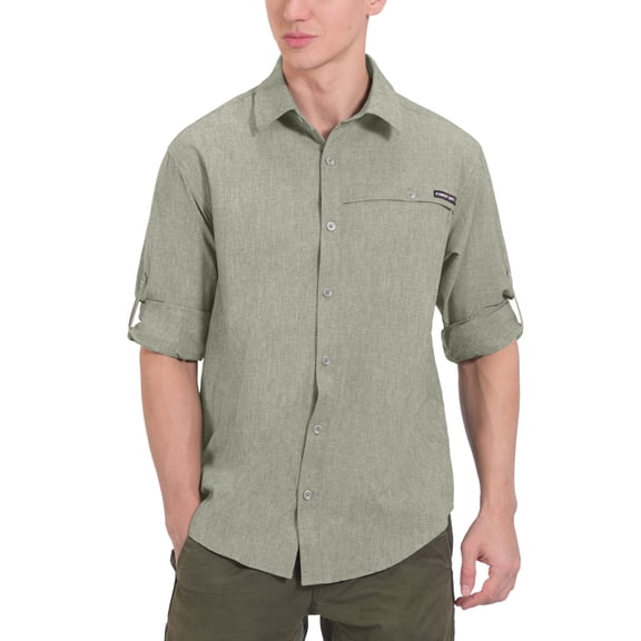 Little Donkey Andy Men's UPF 50+ UV Protection Shirt, Breathable Long Sleeve Fishing Hiking Shirt, Air-Holes Tech Laurel Oak Heather XL