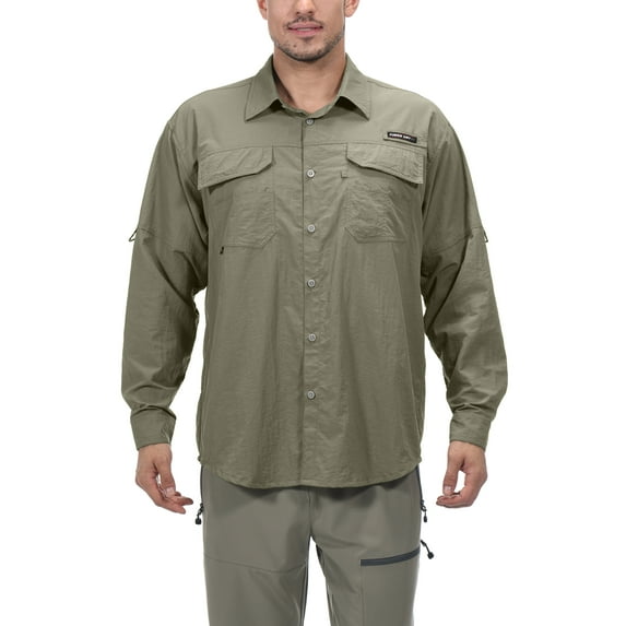 Little Donkey Andy Men's UPF 50+ UV Protection Shirt, Long Sleeve Fishing Hiking Shirt Sage M