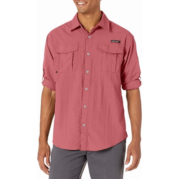 Little Donkey Andy Men's UPF 50+ UV Protection Shirt, Long Sleeve Fishing Shirt, Breathable and Fast Dry Watermelon XS