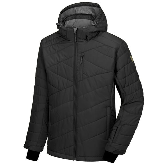 Little Donkey Andy Men's Warm Ski Jacket Water Resistant Insulated Snowboarding Jacket Windproof Winter Snow Coat, Black XXL