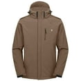 thumbnail image 1 of Little Donkey Andy Men's Warm Winter Softshell Jacket Windproof Mountain Ski Snow Coat with Removable Hood Brown S, 1 of 7