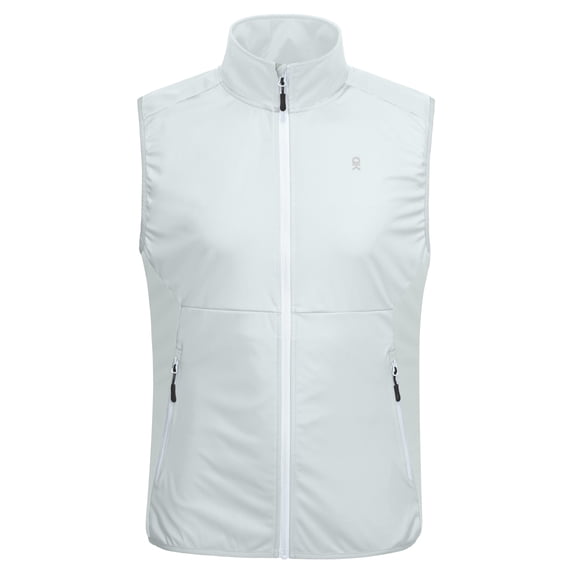 Men's Water-resistant Outerwear Vests, Stretch Windproof Vest for Cycling, Running, Golf (White XL)