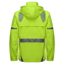 Little Donkey Andy Men's Waterproof Golf Rain Jacket Reflective Cycling Running Windbreaker-Removable Hood, Packable Yellow S