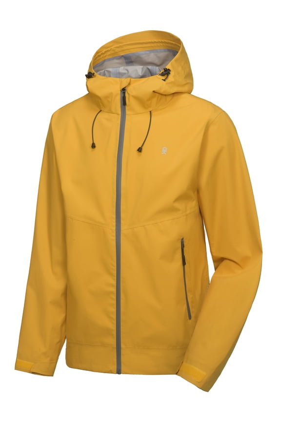 Men's Waterproof Rain Jacket High-Perfomance Lightweight Rain Shell for Golf Hiking Golden XXL