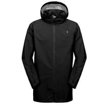 Little Donkey Andy Men's Waterproof Rain Jacket Outdoor Lightweight Rain Shell Mountain Windbreaker Long Coat for Hiking,Golf,Travel Black L