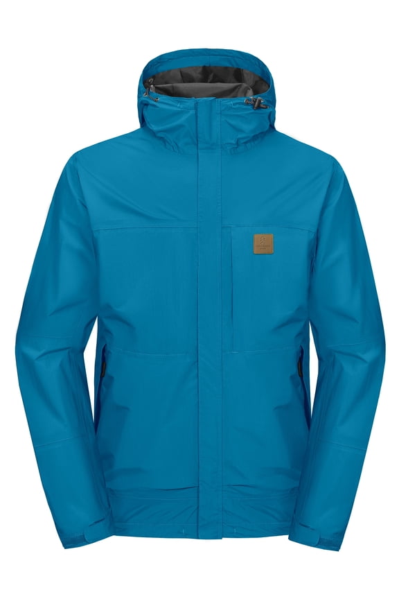 Men's Waterproof Rain Jacket Windproof Light Jacket Outdoor Rain Shell with Hood for Hiking Travel Golf Size M