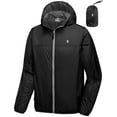 thumbnail image 1 of Little Donkey Andy Men's Waterproof Winter Jacket, Lightweight Warm Thermal Outdoor Shell with Hood for Hiking Travel Golf Type B Insulation Black S, 1 of 7