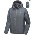 thumbnail image 1 of Little Donkey Andy Men's Waterproof Winter Jacket, Lightweight Warm Thermal Outdoor Shell with Hood for Hiking Travel Golf Type B Insulation Gray L, 1 of 7