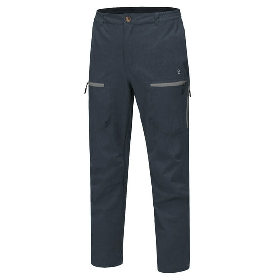 Little Donkey Andy Men's Winter Hiking, Snow & Ski Pants – Fleece-Lined, Insulated Softshell, Water-Resistant & Windproof Cargo Design Black XL