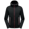 thumbnail image 1 of Little Donkey Andy Men's Winter Ultra Stretch Warm Fleece Running Jacket Thumb Holes Thermal Hooded Coat Hiking Black 2XL, 1 of 7