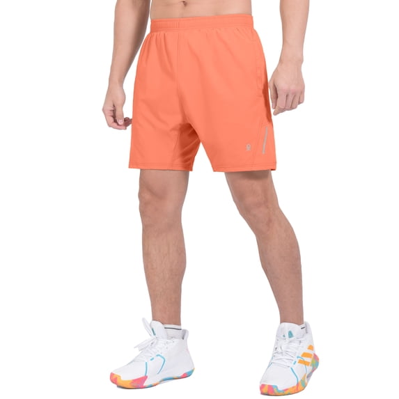 Little Donkey Andy Men's Workout Running Shorts Lightweight Athletic Shorts, Quick Dry, Breathable Shorts with Mesh Liner Orange L