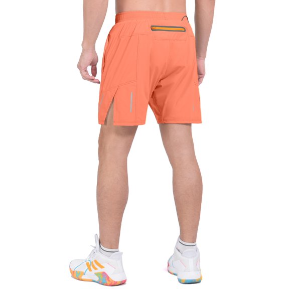 Little Donkey Andy Men's Workout Running Shorts Lightweight Athletic Shorts, Quick Dry, Breathable Shorts with Mesh Liner Orange L