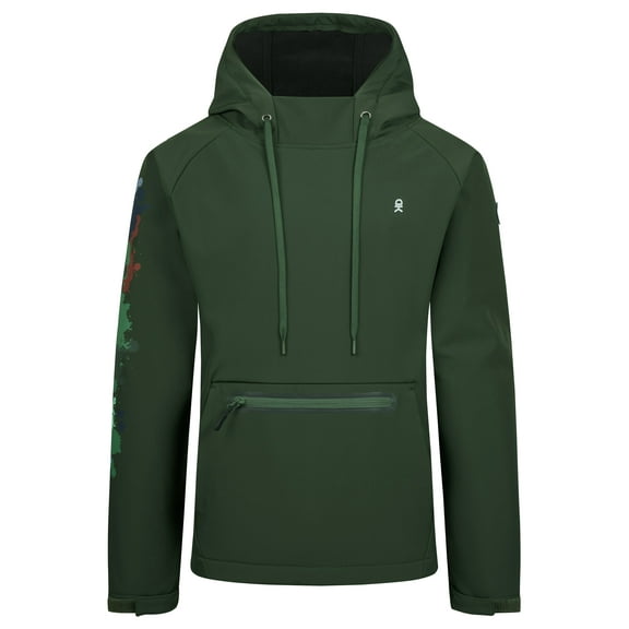 Little Donkey Andy Mens Fleece Hoodies Water Repellent, Thermal Insulation Pullover Hooded Sweatshirt UPF50  (Dark Green S)