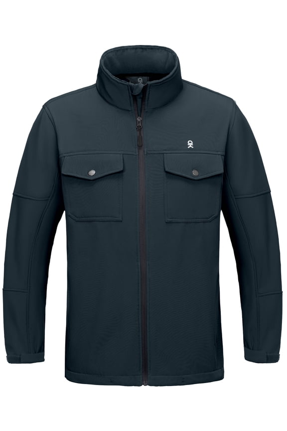 Mens Lightweight Softshell Jacket Lightweight Fleece Lined Jacket Water Resistant Zip Winter Coat Windbreaker Workout Jackets Black Blue L