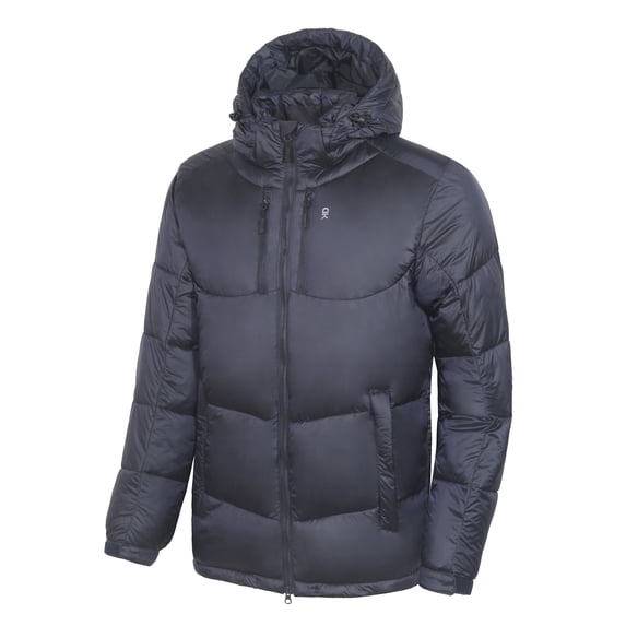 Little Donkey Andy Mens Lightweight Warm Puffer Jacket Windproof Winter Coat with Removable Hood Hiking Travel Ski Dark Blue S