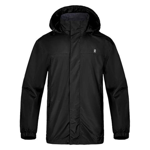 Little Donkey Andy Mens Waterproof Rain Jacket with Hood, Durable UV Protection Raincoat Breathable for Outdoor Hiking (Black S)