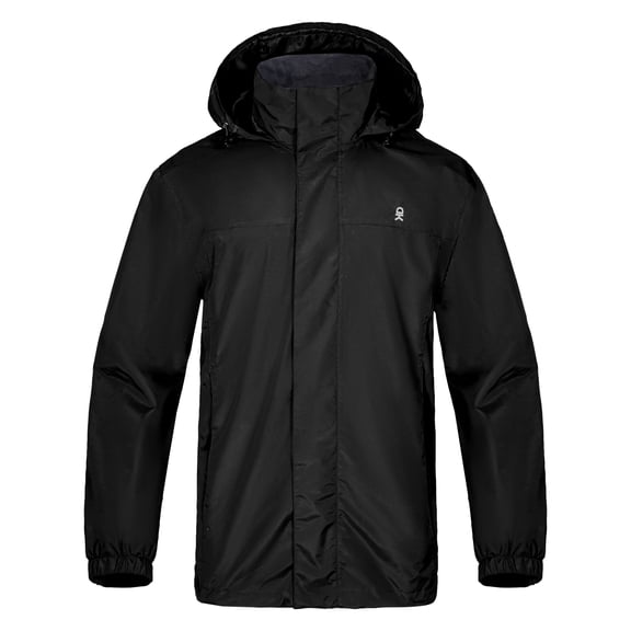 Little Donkey Andy Mens Waterproof Rain Jacket with Hood, Durable UV Protection Raincoat Breathable for Outdoor Hiking (Black XL)