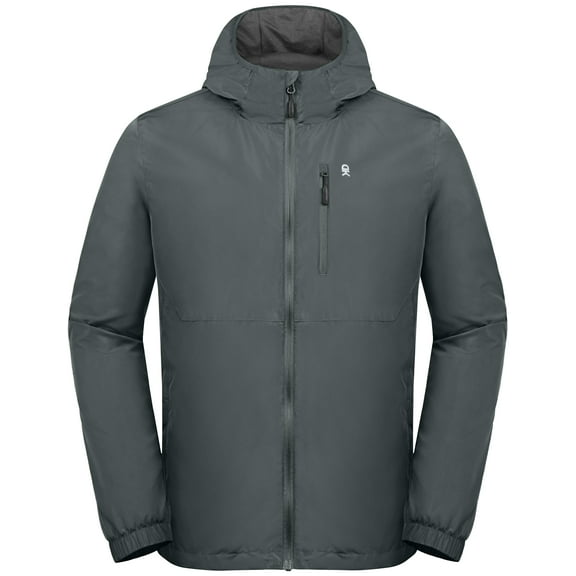 Little Donkey Andy Mens Windbreak Jacket, Quick Drying Water Repellent Light Jackets for Men Wrinkle Reduction (Grey XL)