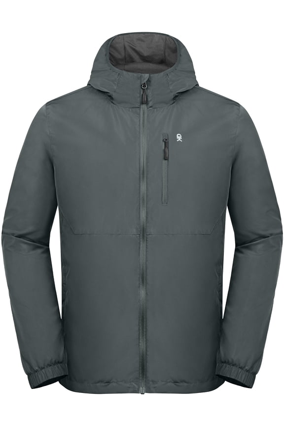Mens Windbreak Jacket, Quick Drying Water Repellent Light Jackets for Men Wrinkle Reduction (Grey XXL)