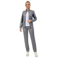 thumbnail image 1 of Women's 2Pc Full Zip Tracksuit, 4 Way Stretch Breathable with Reflective & Zipper Pockets for Gym Running Light Grey 2XL, 1 of 8