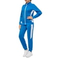 thumbnail image 1 of Women's 2Pc Full Zip Tracksuit, 4 Way Stretch Breathable Jogger with Zipper Pockets for Gym Running Light Blue L, 1 of 8