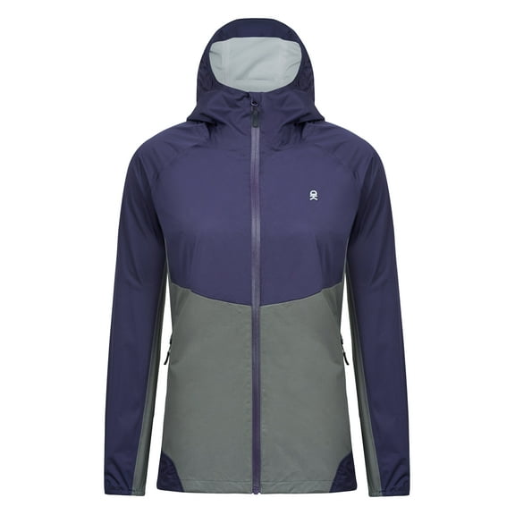 Little Donkey Andy Rain Jacket Women, Lightweight Waterproof Windbreaker with Hooded for Outdoor（Purple/Gray S)