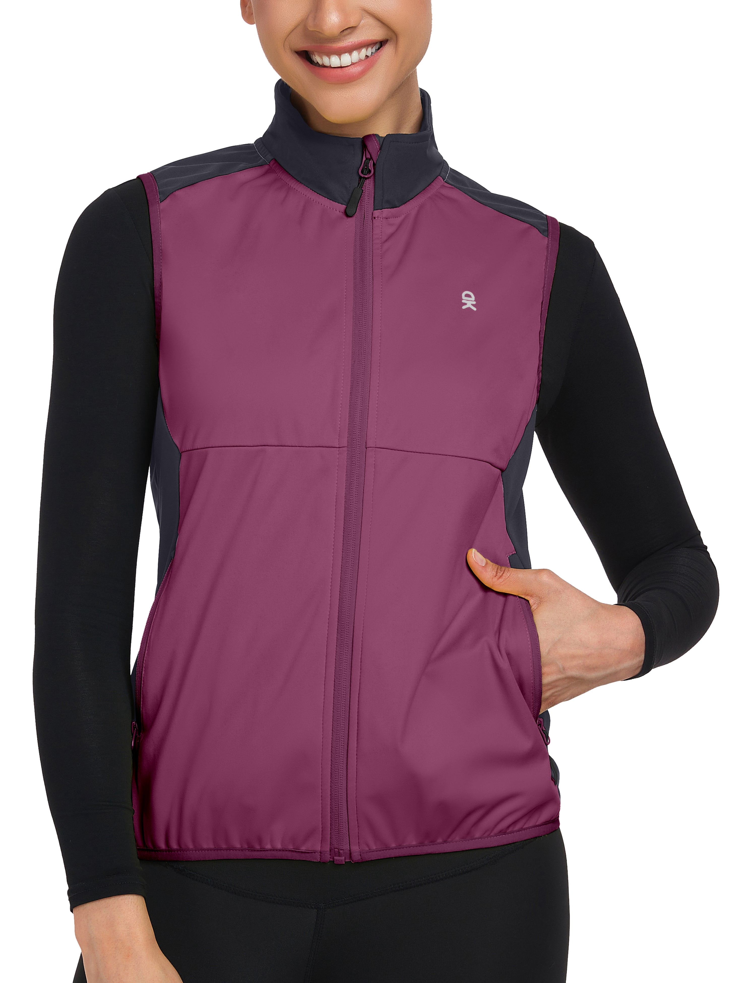 Little Donkey Andy Windproof Sleeveless Vest Jacket for Women, Water-Repellent Stretch Sports Vest for Cycling, Running (Rose S)