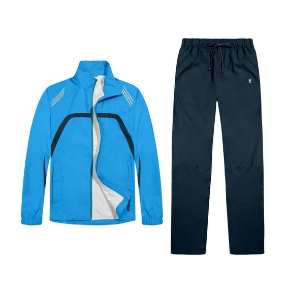 Little Donkey Andy Women Lightweight Running Jacket 2 Pieces Set, Full Zip Track Sports Suits for Cycling, UV Protection (Navy M)