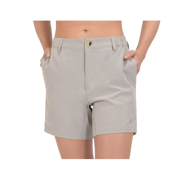 Little Donkey Andy Women's 6 Inch Quick Dry Lightweight Shorts Stretch Golf Hiking Travel Light Gray Heather M