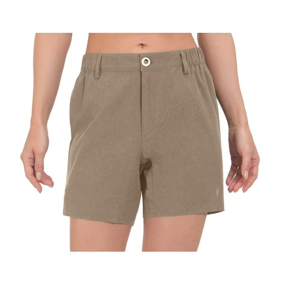 Little Donkey Andy Women's 6 Inch Quick Dry Lightweight Shorts Stretch Golf Hiking Travel Otter Heather XL