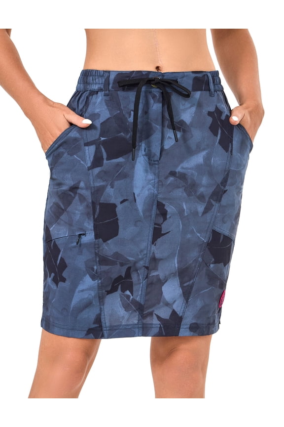 Women's Athletic Golf Tennis Skort Build-in Shorts Sports Skirt With Pockets Black Floral XS