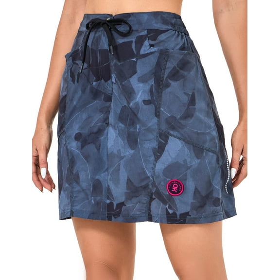 Little Donkey Andy Women's Athletic Skort Skirts UPF 50  Quick Dry Golf Tennis Causal Skirt with Pockets Black Floral M