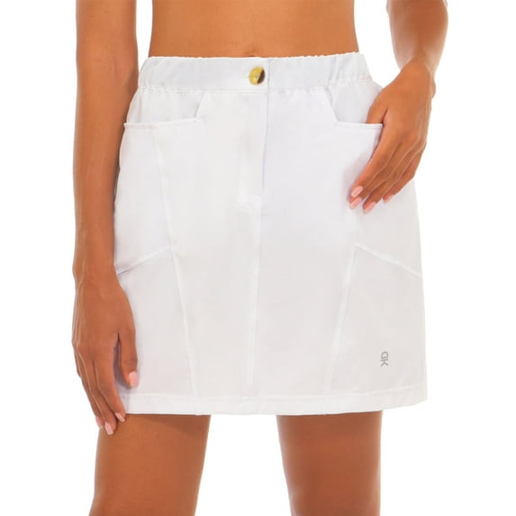 Little Donkey Andy Women's Athletic Skort Skirts UPF 50+ Quick Dry Golf Tennis Causal Skirt with Pockets White XXL