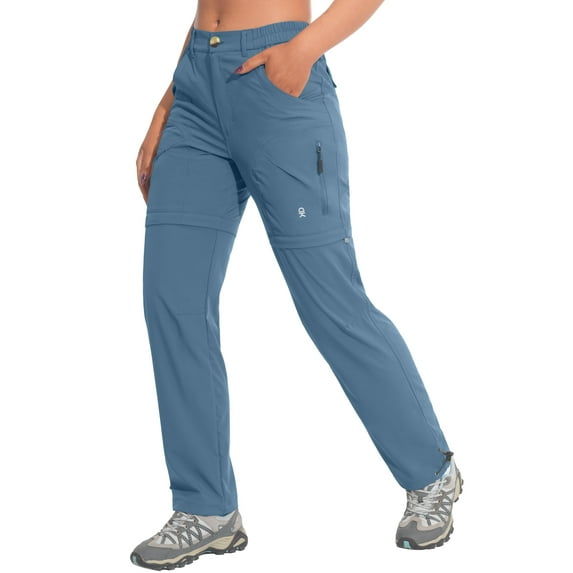 Little Donkey Andy Women's Convertible Zip Off Pants Quick Dry Stretch Hiking Travel Camping Pants Slate L