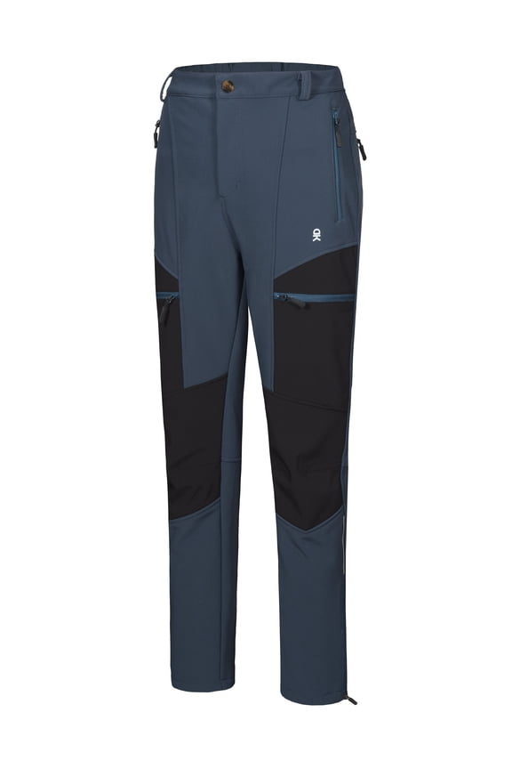 Women's Fleece Lined Hiking Ski Snow Pants, Winter Windproof Softshell Pants, Warm and Water Repellent Deep Blue M