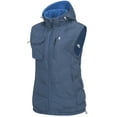 thumbnail image 1 of Little Donkey Andy Women's Fleece Puffy Vest Warm Sleeveless Puffer Jacket with Removable Hood for Golfing Hiking Navy Blue L, 1 of 7