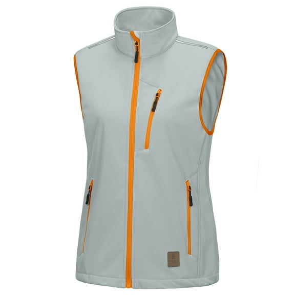 Little Donkey Andy Women's Fleece lined Softshell Vest Lightweight Windproof Sleeveless Jacket for Hiking Outdoor Travel Golf Light Gray M