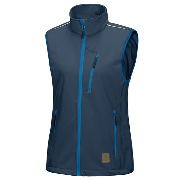 Little Donkey Andy Women's Fleece lined Softshell Vest Lightweight Windproof Sleeveless Jacket for Hiking Outdoor Travel Golf Navy Blue L