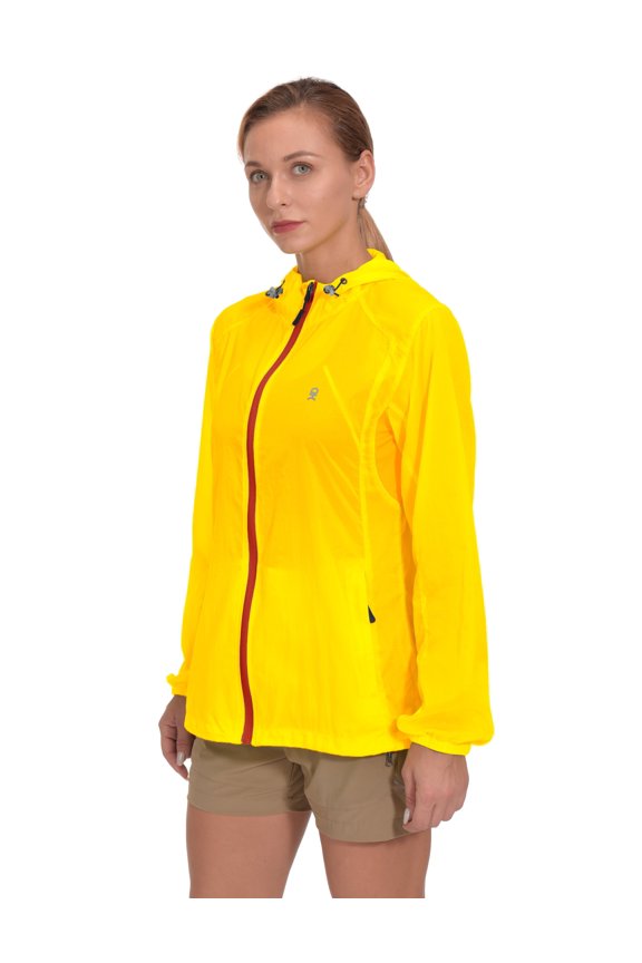 Women's Full Zip Sun Protection Hoodie Jacket Long Sleeve Shirt Running Hiking Golf Water Repellent UPF50 Cyber Yellow Large