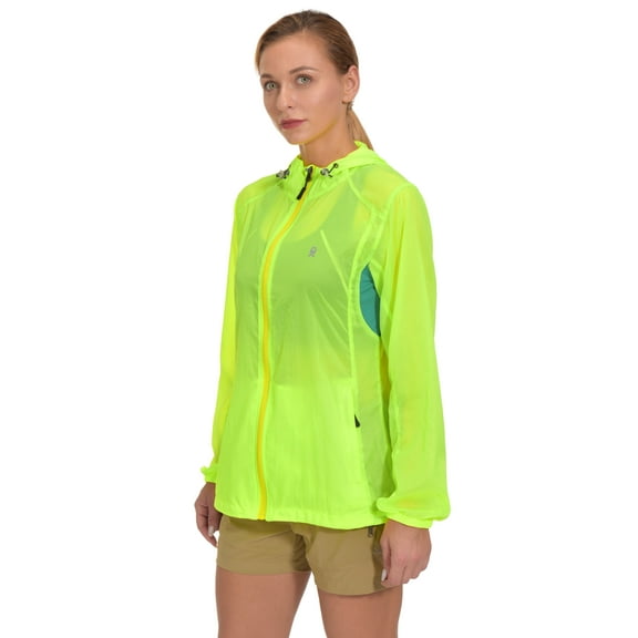 Little Donkey Andy Women's Full Zip Sun Protection Hoodie Jacket Long Sleeve Shirt Running Hiking Golf Water Repellent UPF50 Fluorescent Yellow Large