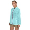 thumbnail image 1 of Little Donkey Andy Women's Full Zip Sun Protection Hoodie Jacket Long Sleeve Shirt Running Hiking Golf Water Repellent UPF50 Light Blue Small, 1 of 7